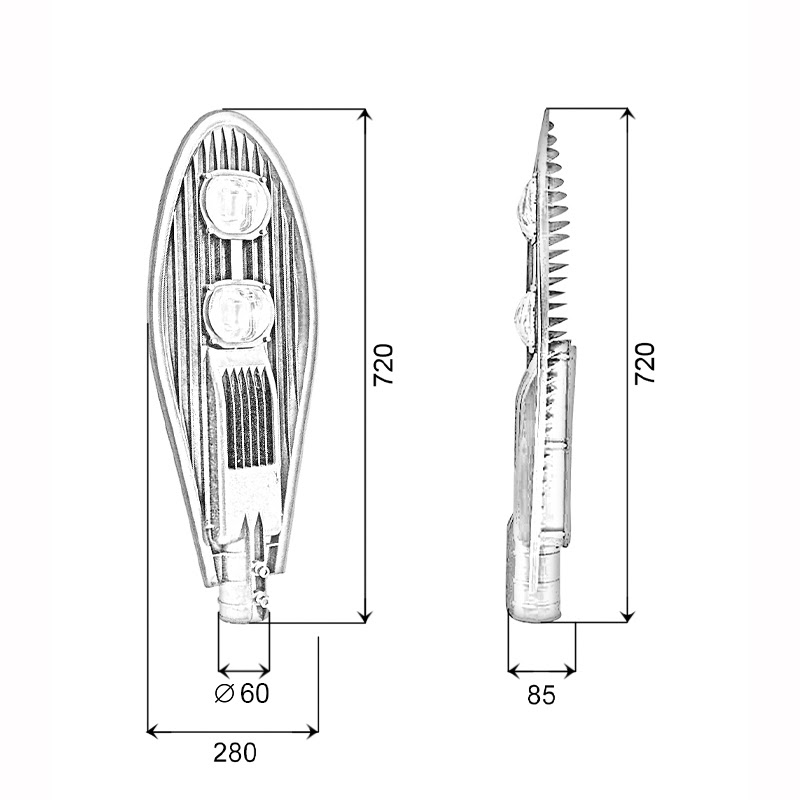 ĐÈN ĐƯỜNG LED HÌNH QUẠT – 100W